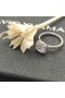 David Yurman Petite Chatelaine Anel de Prata com Diamantes Pavé 7mm