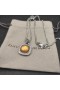 David Yurman Mulheres Albion Pingente de Prata com Champanhe Citrino e Diamantes 15mm