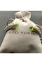 David Yurman das Mulheres Clássico Cabo Bracelete de Prata com Ouro Amarelo 18K Com Diamantes Verdes 7mm