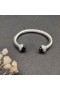 David Yurman das Mulheres Clássico Cabo Bracelete de Prata com Ônix Preto e Pavé de Diamantes 7mm