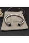 David Yurman das Mulheres Clássico Cabo Bracelete de Prata com Ônix Preto e Pavé de Diamantes 7mm