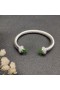 David Yurman das Mulheres Clássico Cabo Bracelete de Prata com Peridoto e Pavé de Diamantes 7mm