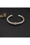 David Yurman das Mulheres Clássico Cabo de Estação de Bracelete de Prata com Ouro 18K Amarelo e cor-de-Rosa Pavé de Diamantes 7mm