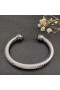 David Yurman das Mulheres Clássico Cablespira Bracelete de Prata com Diamantes Brown 7mm