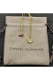 David Yurman Mulheres Inicial Charme Colar de Ouro Amarelo 18K com Diamante S
