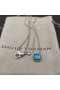 David Yurman Mulheres Petite Chatelaine Colar Pingente de Prata com Topázio Azul 8mm
