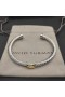 David Yurman Mulheres X Classic Cabo de Estação de Bracelete de Prata com Ouro Amarelo 14K 5mm