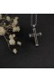 David Yurman Homens Chevron Cruz Pingente de Prata com Diamantes 33mm