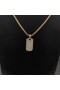 David Yurman Homens Chevron Tag Pingente de Ouro Amarelo 18K com Diamantes 21mm
