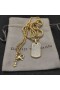 David Yurman Homens Chevron Tag Pingente de Ouro Amarelo 18K com Diamantes 21mm