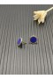 Petite DY Elementos de Brincos de Ouro Amarelo 18K com Lapis e Diamantes 11mm