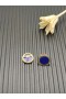 Petite DY Elementos de Brincos de Ouro Amarelo 18K com Lapis e Diamantes 11mm