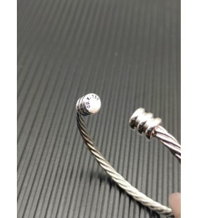 David Yurman Mulheres do Cabo Bracelete de Prata 4mm