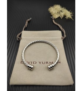 David Yurman Mulheres do Cabo Bracelete de Prata 4mm