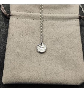David Yurman Mulheres Inicial Charme Colar de Prata com Diamante S