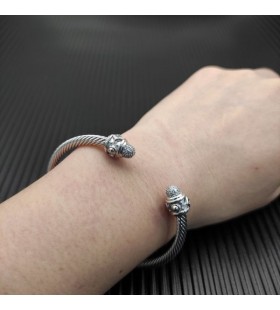 David Yurman Mulheres da Renascença Cablespira Bracelete de Prata com Diamantes 4mm
