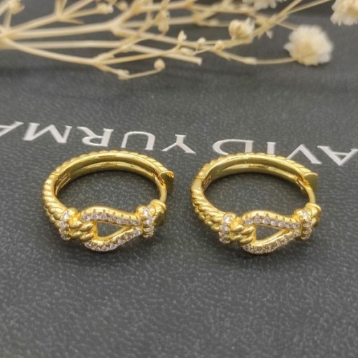 David Yurman Sárga Arany Buttonwire Karika Fülbevaló