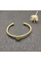 David Yurman Női Kábel Mandzsetta Karkötő 18K Sárga Arany, Zöld Gyémánt, 4mm