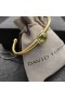 David Yurman Női Kábel Mandzsetta Karkötő 18K Sárga Arany, Zöld Gyémánt, 4mm