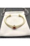 David Yurman Női Kábel Mandzsetta Karkötő 18K Sárga Arany, Vörös Gyémánt 4mm