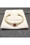 David Yurman Női Kábel Mandzsetta Karkötő 18K Sárga Arany, Vörös Gyémánt 4mm