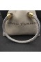 David Yurman Női Klasszikus Kábel Mandzsetta Karkötő Sterling Ezüst, 14K Sárga Arany, Ametiszt 5mm