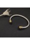 David Yurman Női Klasszikus Kábel Mandzsetta Karkötő Sterling Ezüst, 14K Sárga Arany, Ametiszt 5mm