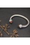 David Yurman Női Klasszikus Kábel Mandzsetta Karkötő Ezüst Pezsgővel Gyémánt 7mm