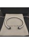 David Yurman Női Klasszikus Kábel Mandzsetta Karkötő Ezüst Sötét Zöld Gyémánt, 5mm