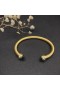 David Yurman Női Klasszikus Cablespira Mandzsetta Karkötő 18K Sárga Arany Sötét Zöld Gyémánt, 5mm