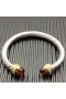 David Yurman Női Klasszikus Cablespira Mandzsetta Karkötő Ezüst 18K Sárga Arany Pezsgő Gyémánt 7mm