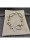 David Yurman Női Madison Kampós Lánc Karkötő Ezüst 18K Sárga Arany 19cm