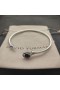David Yurman Női Petite Chatelaine karperec Karkötő Ezüst Fekete Gyémántok 3mm