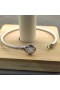 David Yurman Női Petite Chatelaine karperec Karkötő Ezüst Fehér Achát 3mm