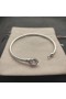 David Yurman Női Petite Chatelaine karperec Karkötő Ezüst Fehér Achát 3mm