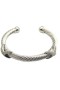David Yurman Női Petite Helena Klasszikus Kábeltévé Mandzsetta Karkötő Sterling Ezüst, Gyémánt, 7mm