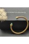 David Yurman Női Reneszánsz Cablespira Mandzsetta Karkötő 18K Sárga Arany, Kék Chrysoprase 5mm