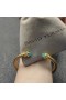 David Yurman Női Reneszánsz Cablespira Mandzsetta Karkötő 18K Sárga Arany, Kék Chrysoprase 5mm