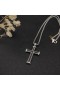 David Yurman Férfi Chevron Kereszt Medál Ezüst Gyémántokkal 33mm