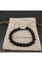 David Yurman Férfi Lelki Gyöngy Karkötő Ezüst Fekete Onyx 8 mm-es