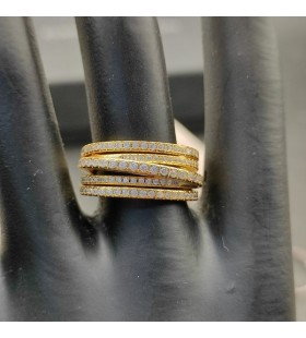 David Yurman Köves Crossover Gyűrű 18K Sárga Arany Gyémánt 11mm