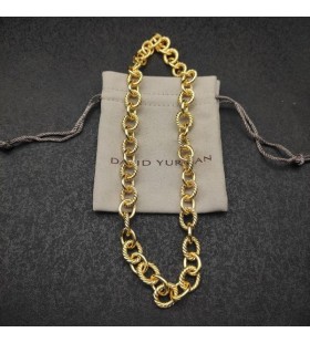 David Yurman Női Ovális Lánc Nyaklánc 18K Sárga Arany 16mm