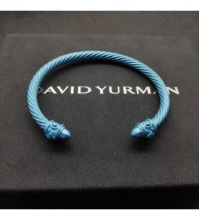 David Yurman Női Reneszánsz Klasszikus Kábel Mandzsetta Karkötő világoskék Alumínium 5mm