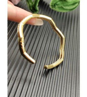 David Yurman Női Zig Zag Stax Mandzsetta Karkötő 18K Sárga Arany Gyémánt 5mm
