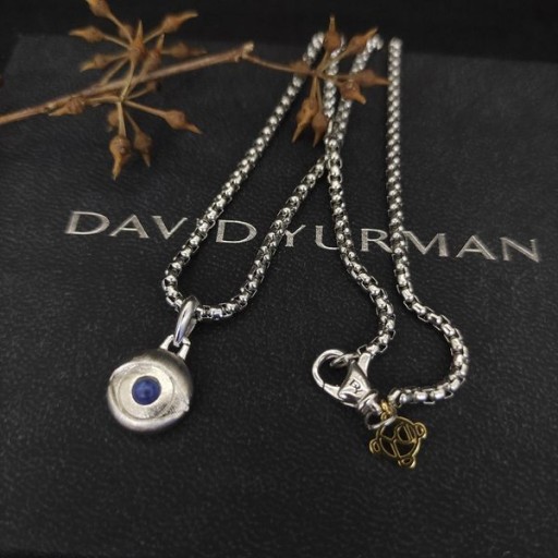 David Yurman Tsúil Olc Amulet Airgid Sterling le Lapis 14.5 mm