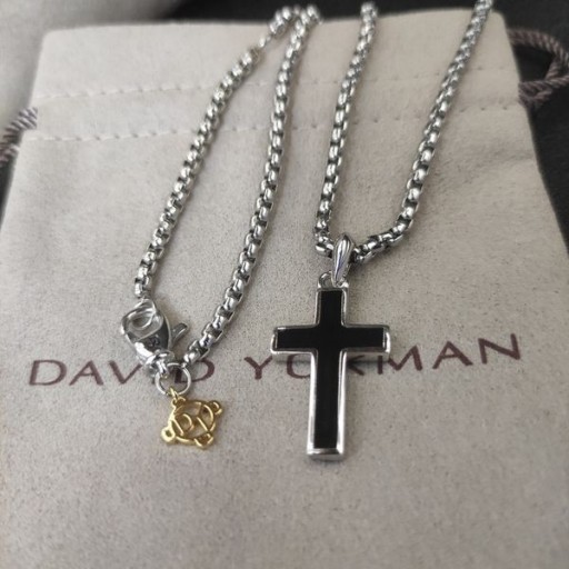 David Yurman Coimhthíocha Cloch Tras Airgid Sterling le Black Onyx 23mm