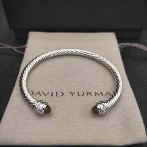 David Yurman Mban Classic Cábla Cuff Bracelet Sterling Silver le Champagne Diamonds 5mm