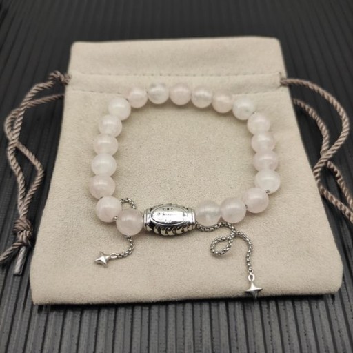 David Yurman Bhfear Spioradálta Coirníní Bracelet Sterling Silver le Rose Grianchloch 8mm