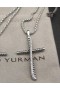 David Yurman Crossover Tras Pendant Airgid Sterling le Diamonds 30.2 mm