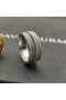 David Yurman Pavé Crossover 18K Fáinne Óir Bán le Diamonds 11mm
